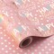 Reversible Pink Birthday Wrapping Paper Roll – 17” x 33 ft, Metallic “Happy Birthday” Foil with Polka Dots for Girls, Baby Showers, Parties & Mother’s Day (Pink Letterings 33FT)